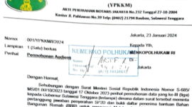 Surat Marjani bersama Ketua Umum YPKKM Pusat Baubau untuk Menkopolhukam RI. Foto: Ist