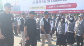 Forkopimda Lamongan hadiri apel siaga pengawasan Pemilu. Foto: Ist